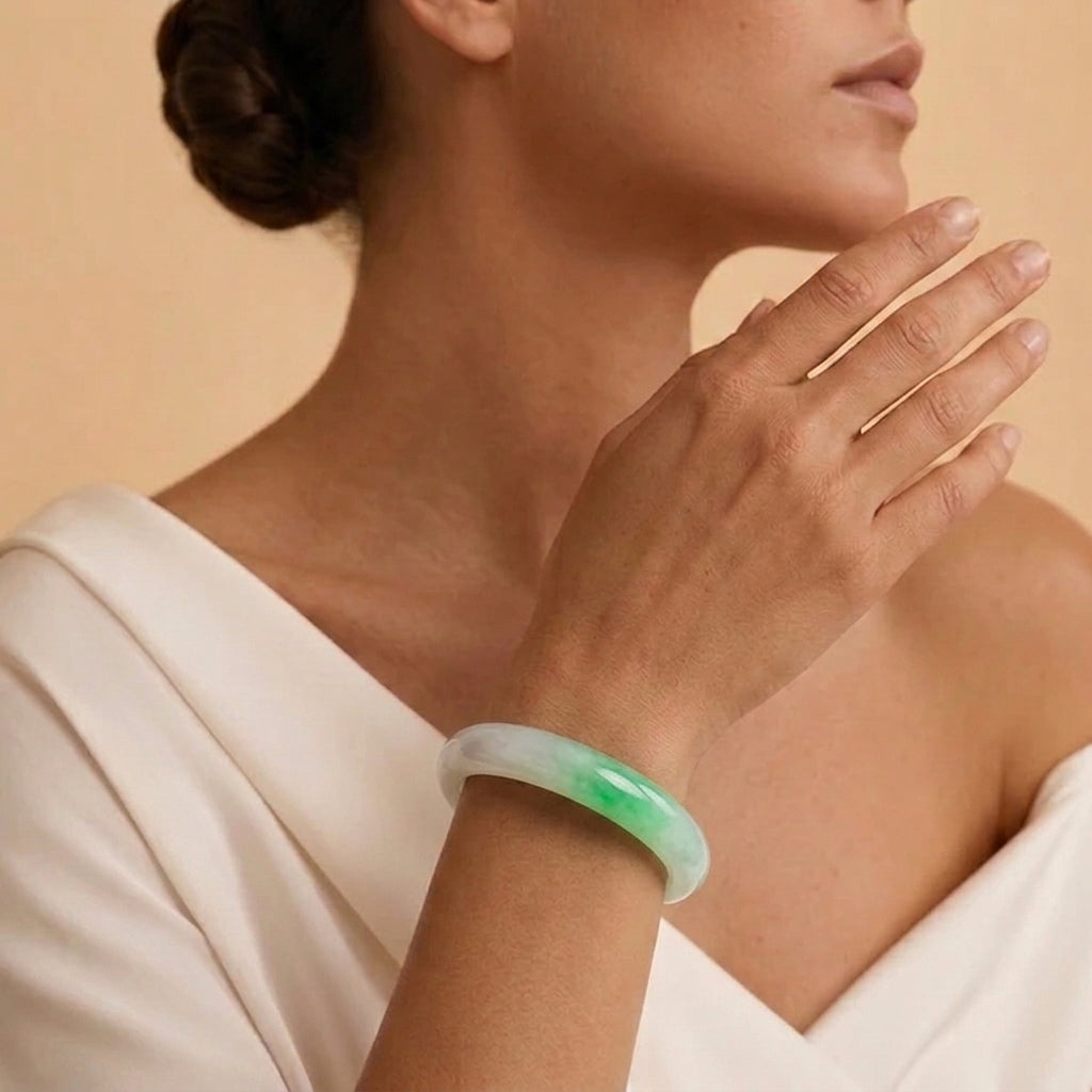 Bracelet Jonc Jade Vert – Promesse de Bonheur