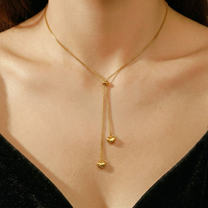 Collier Cœur – Étreinte Dorée