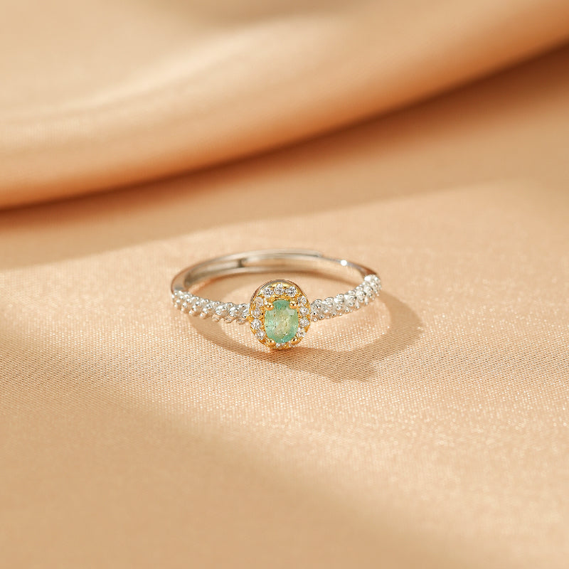 Bague Émeraude – Trésor Lumineux, Argent 925