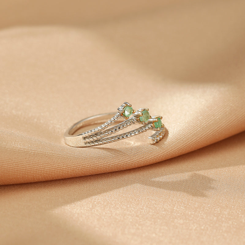 Emerald Ring – Secret Garden, Silver