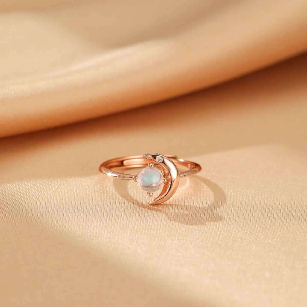 Bague Pierre de Lune – Magie Lunaire, Argent Plaqué Or
