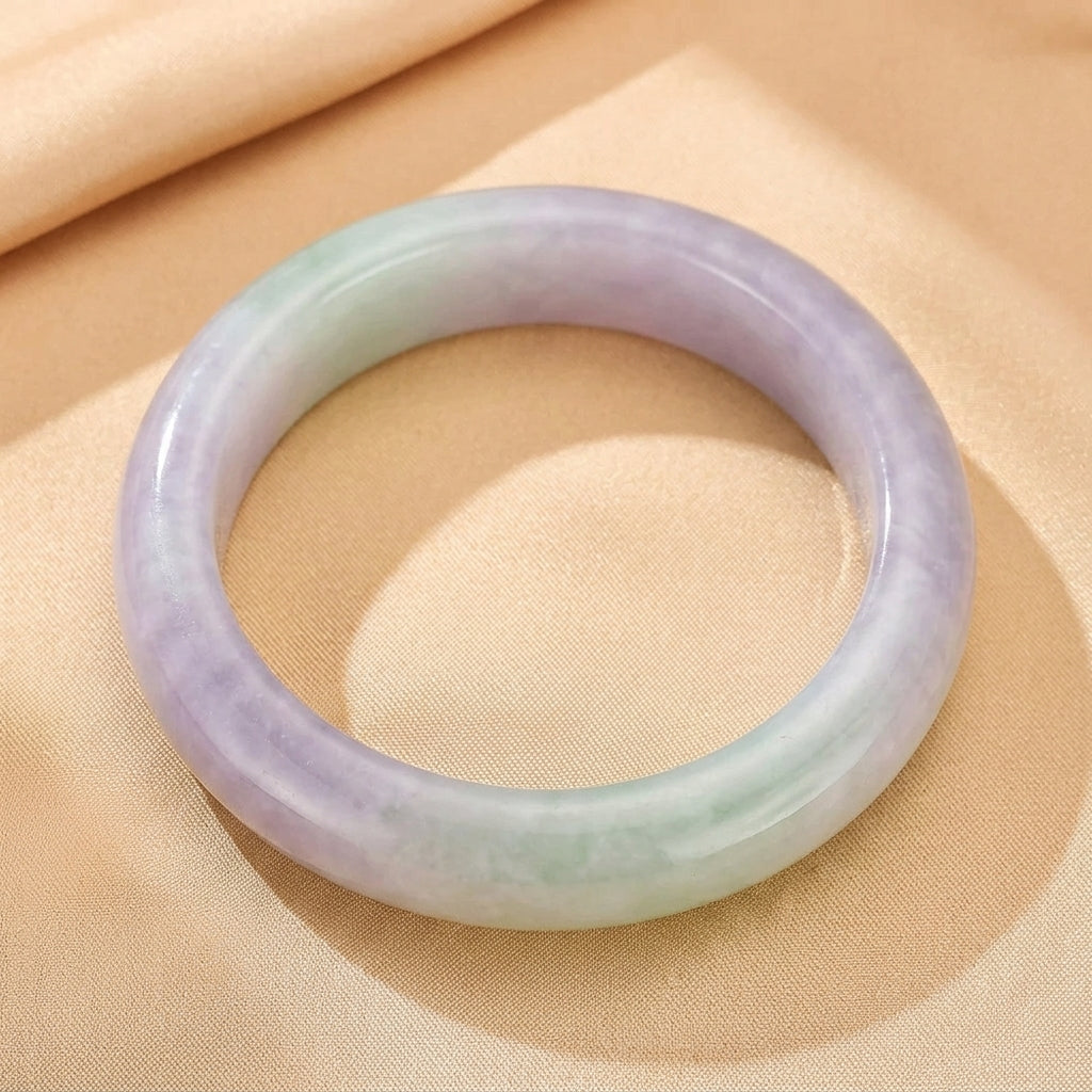 Bracelet Jonc Jade Violet – Cœur de Brume