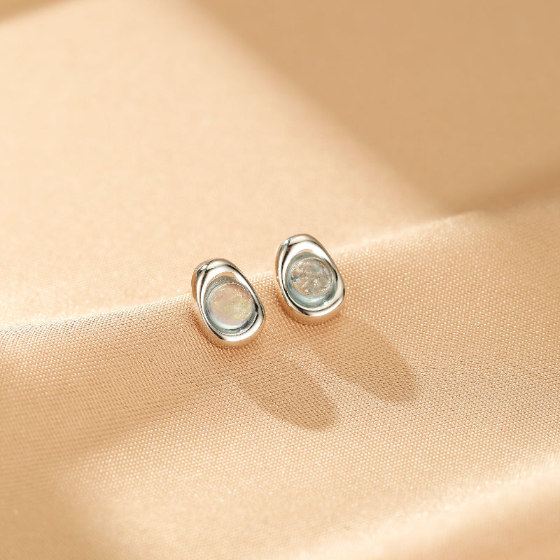 Boucles d'oreilles Aigue marine – Douce Vague, Argent
