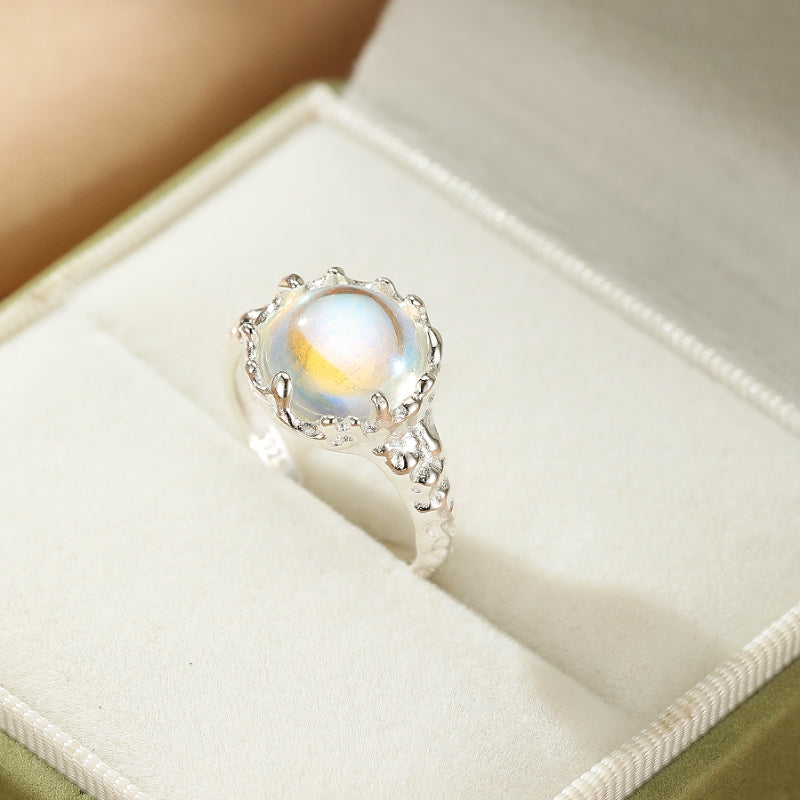 Bague Pierre de Lune – Voile de Lune, Argent S925