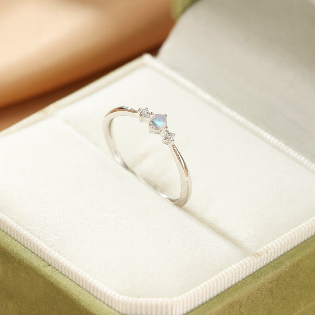 Bague Pierre de Lune – Douce Lumière, Argent