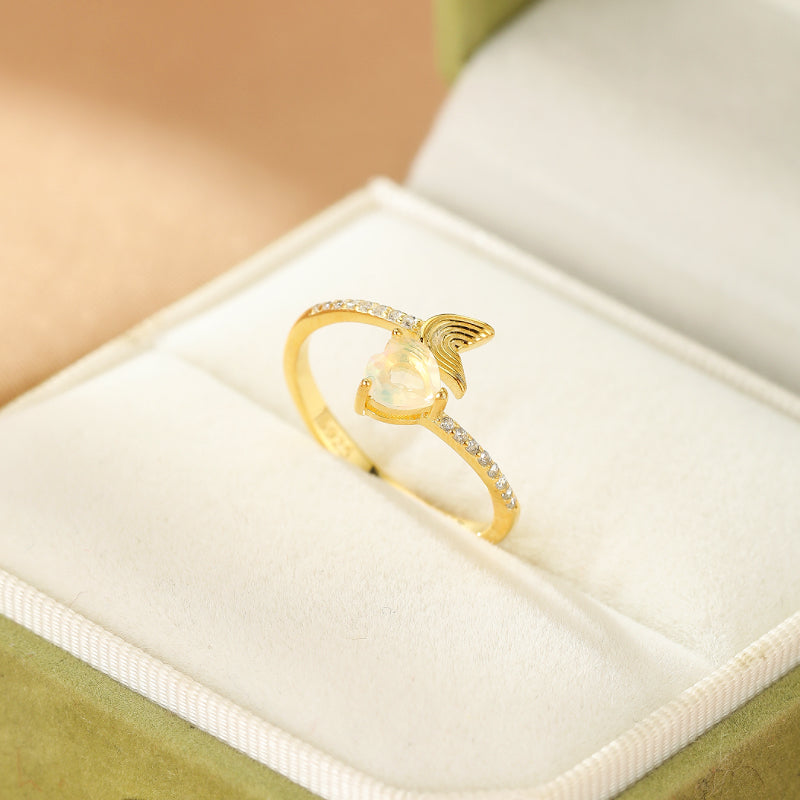 Bague Opale – Cœur de Sirène, Argent