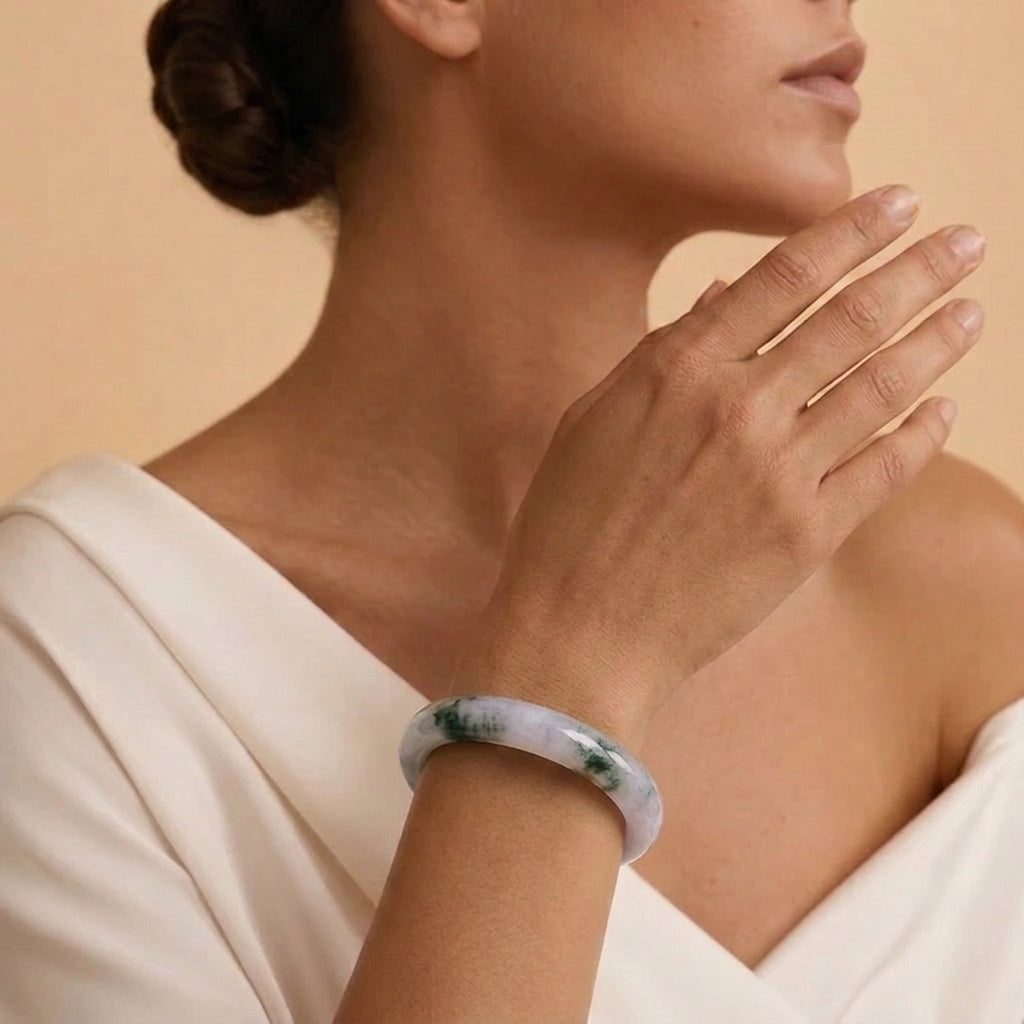 Bracelet Jonc Jade Bleu – Fortune Secrète