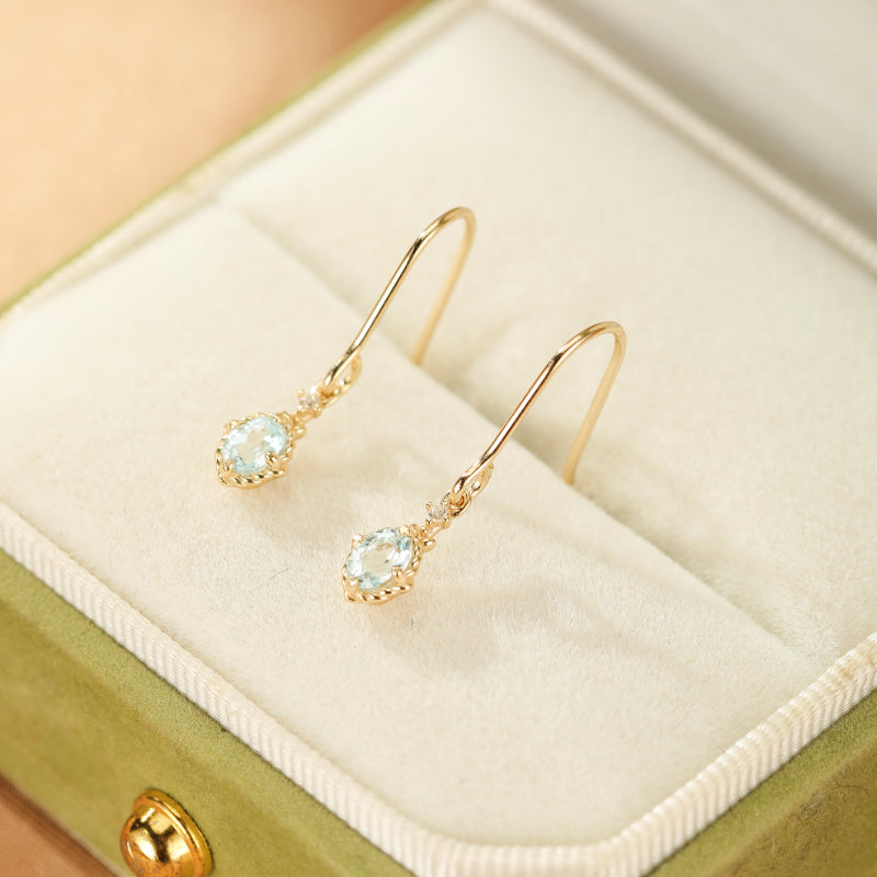 Boucles d'Oreilles Topaze – Éclat d'Elysée, Argent Plaqué Or