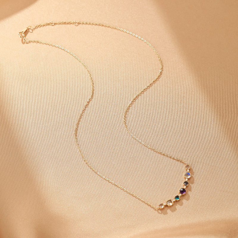 Collier Améthyste, Labradorite et Topaze – Enchanteur, Argent Plaqué Or