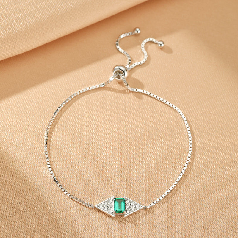 Emerald Bracelet – Royal Brilliance, 925 Silver