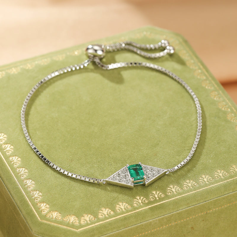 Emerald Bracelet – Royal Brilliance, 925 Silver