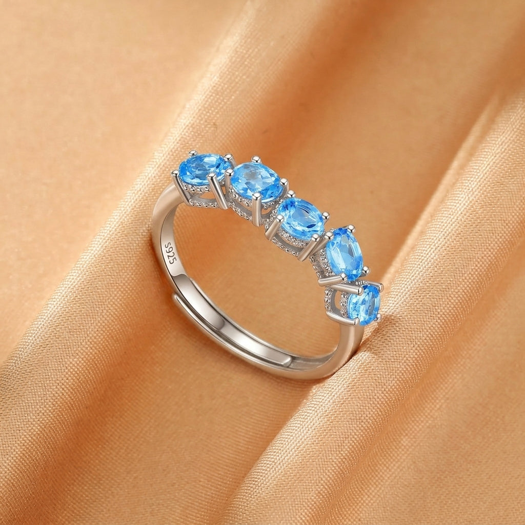 Bague Topaze – Oasis Céleste, Argent