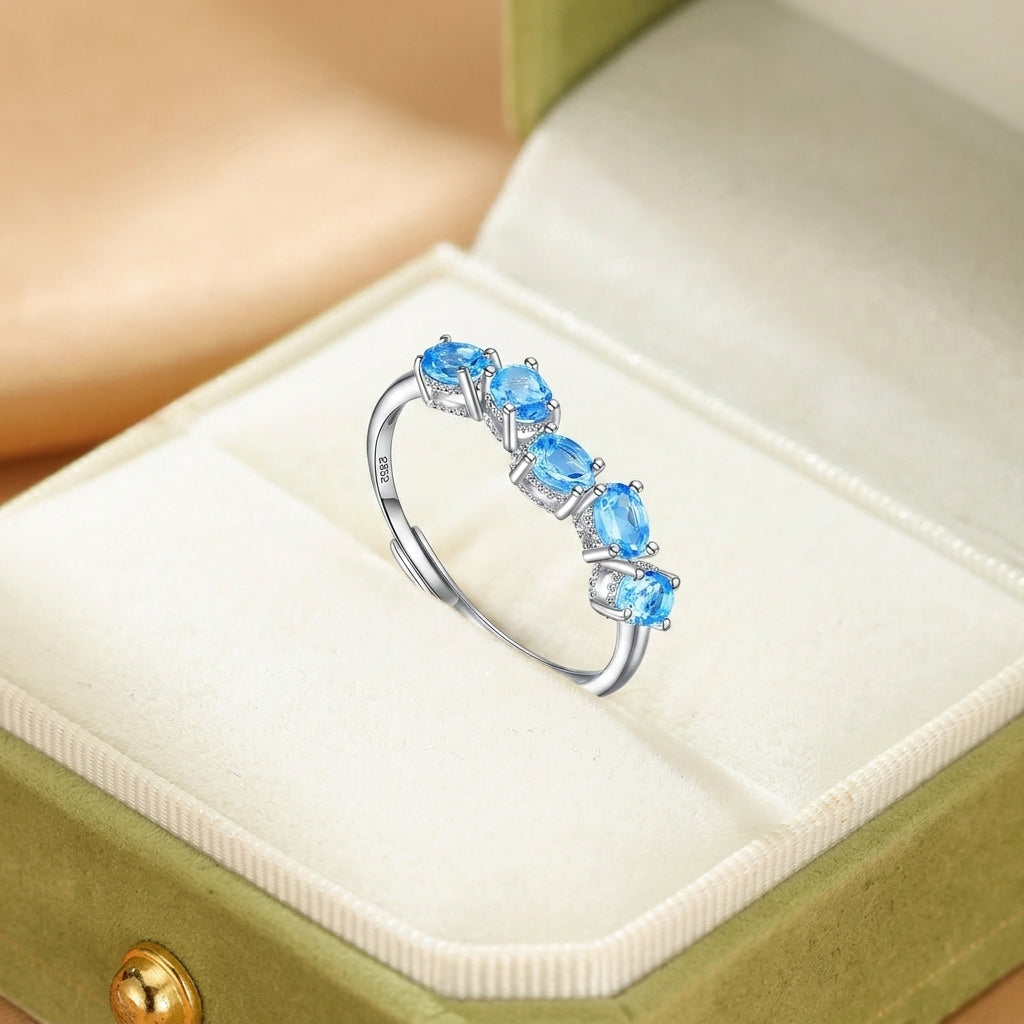 Bague Topaze – Oasis Céleste, Argent
