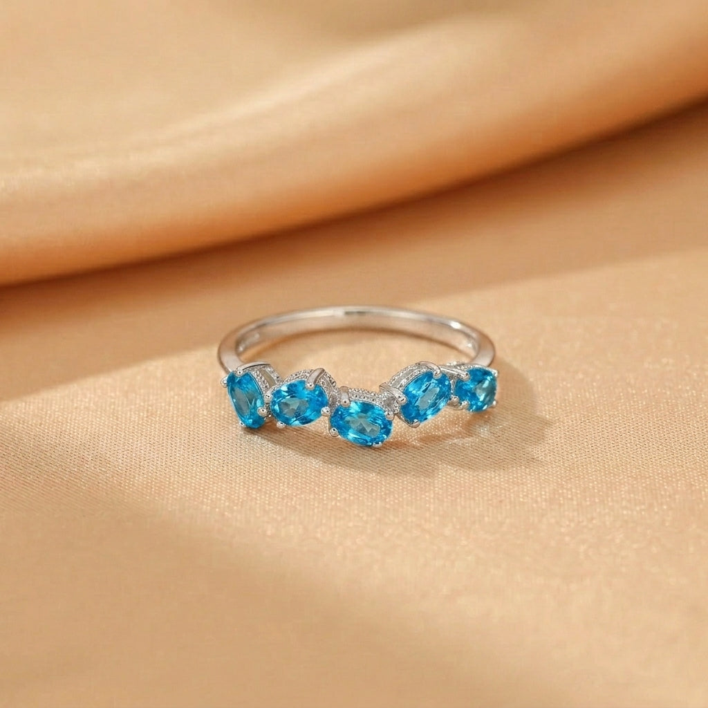 Bague Topaze – Oasis Céleste, Argent