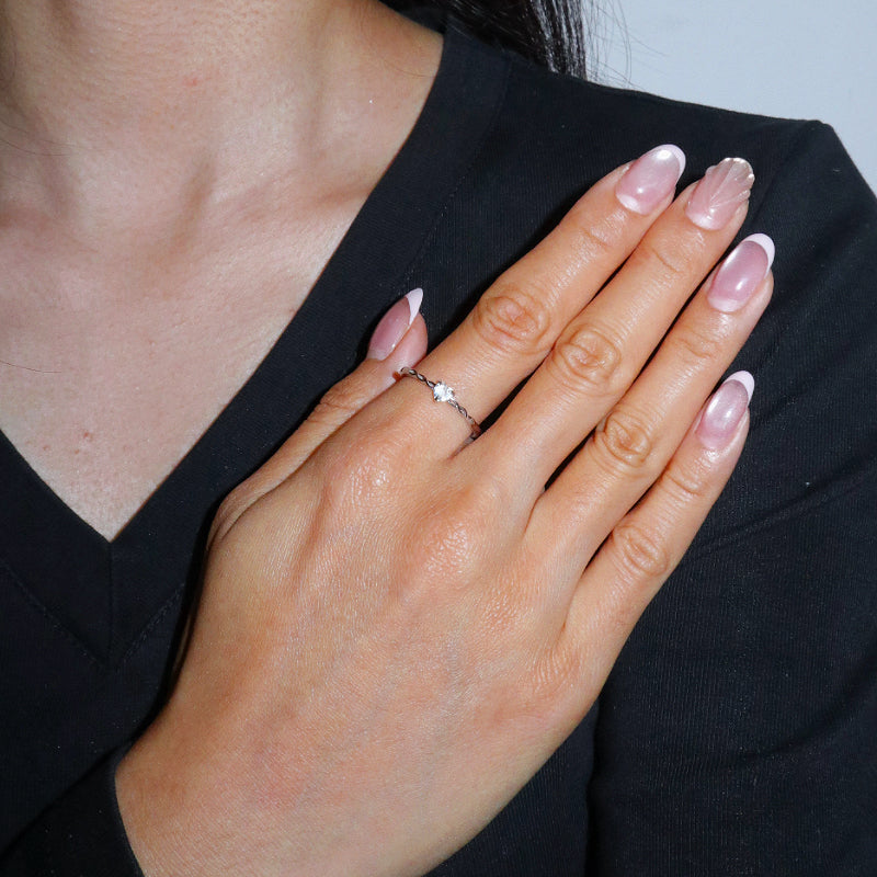 Bague Aigue marine – Cœur Serein, Argent