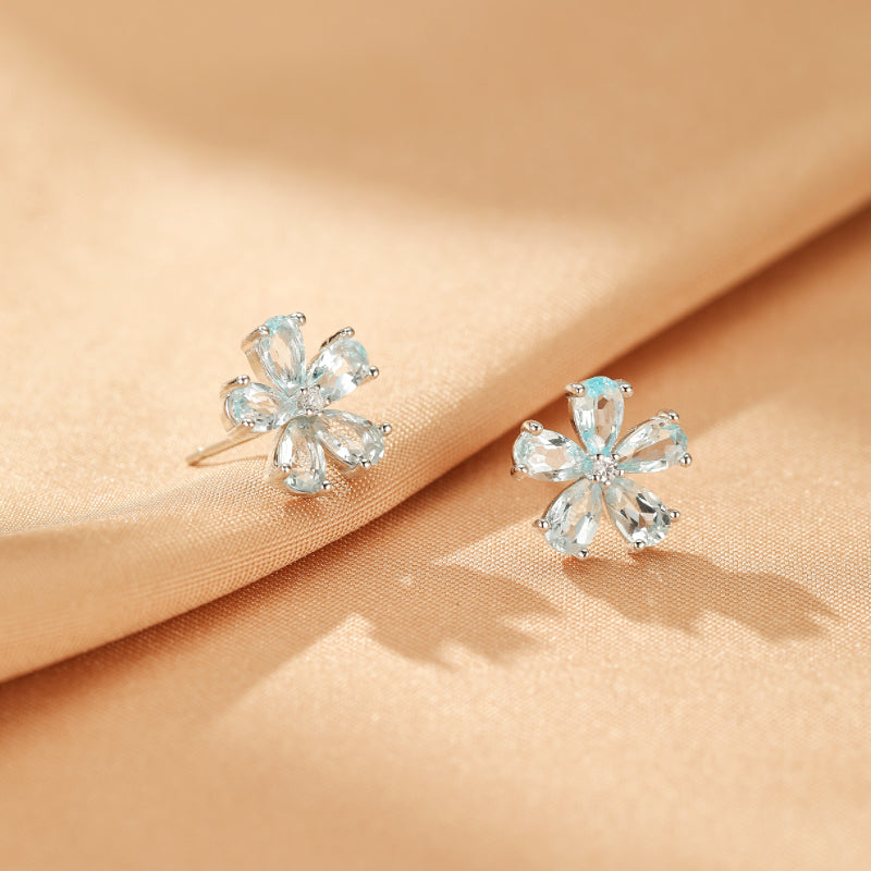 Topaz Earrings – Horizon Flower, Silver