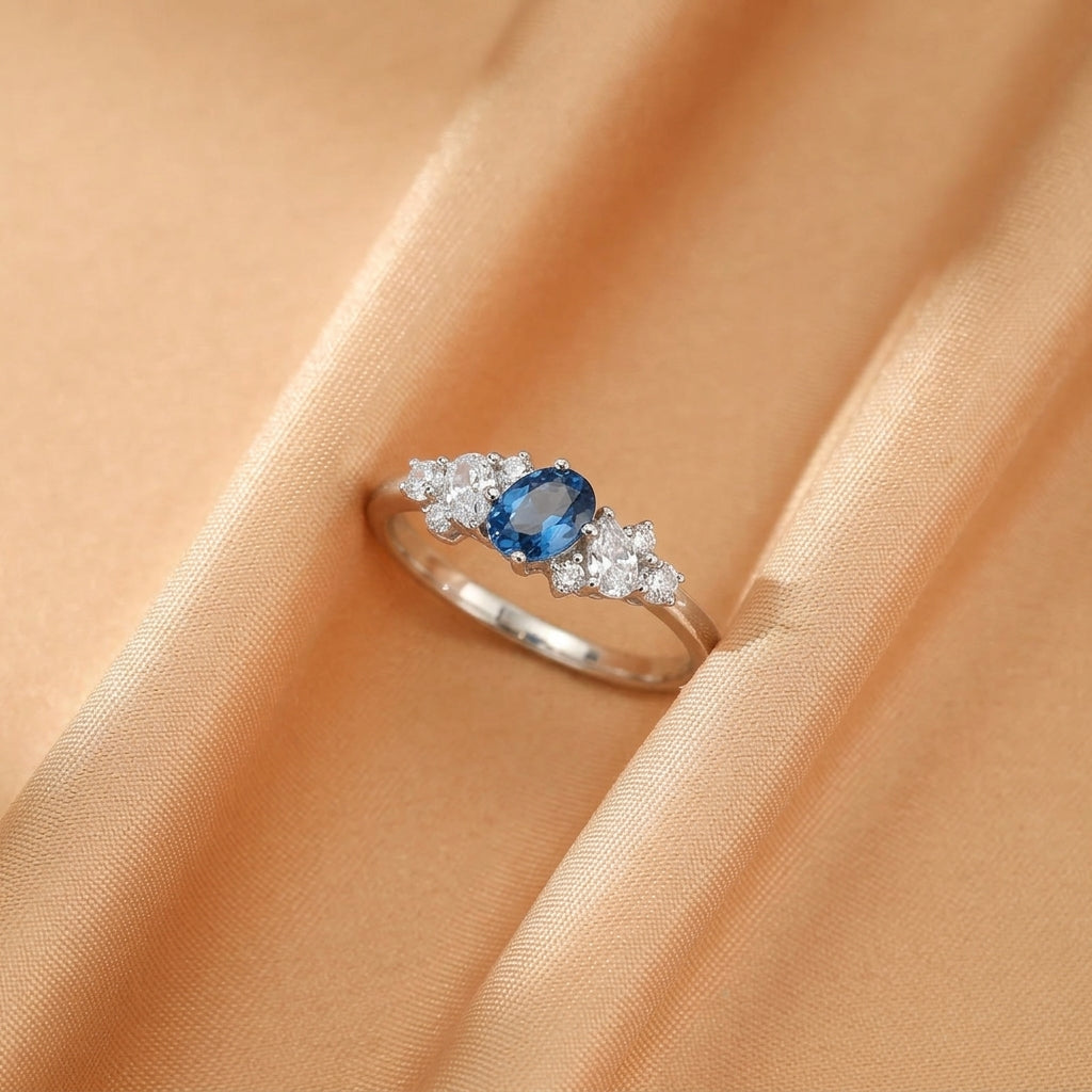 Bague Topaze Bleue – Éclat Bleu, Argent