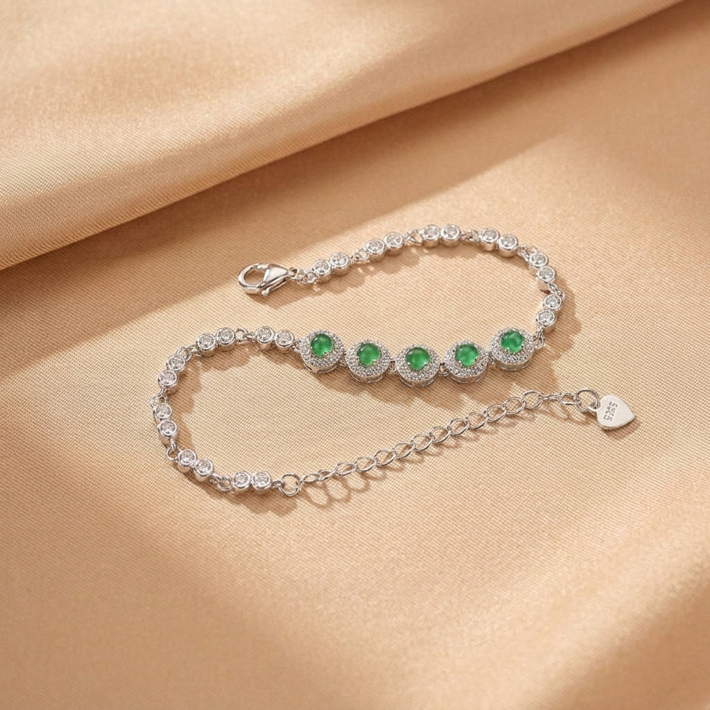 Bracelet Jadeïte – Source de Vie, Argent