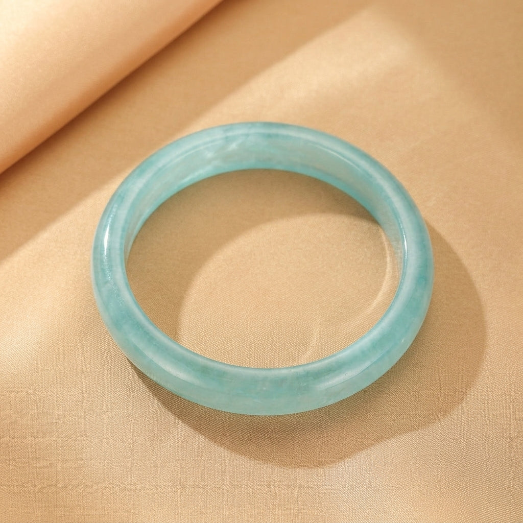 Bracelet Jonc Jade Bleu – Brise Céleste