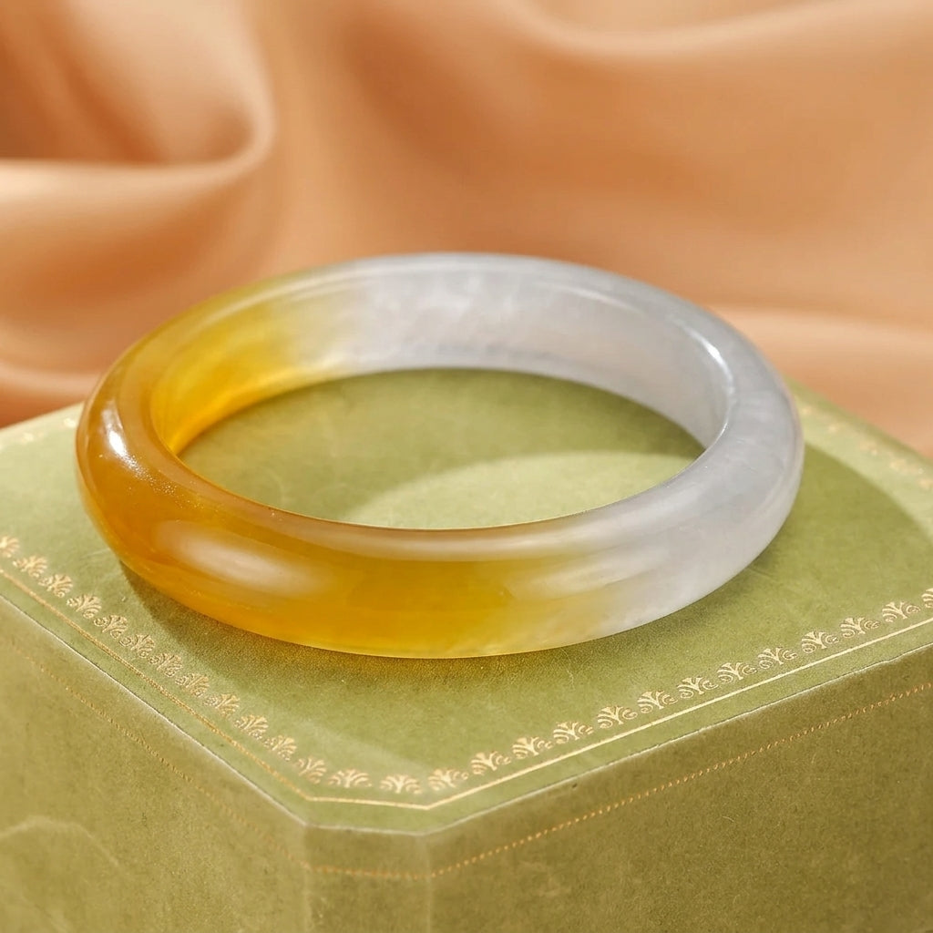 Bracelet Jonc Jade Jaune – Porte du Bonheur