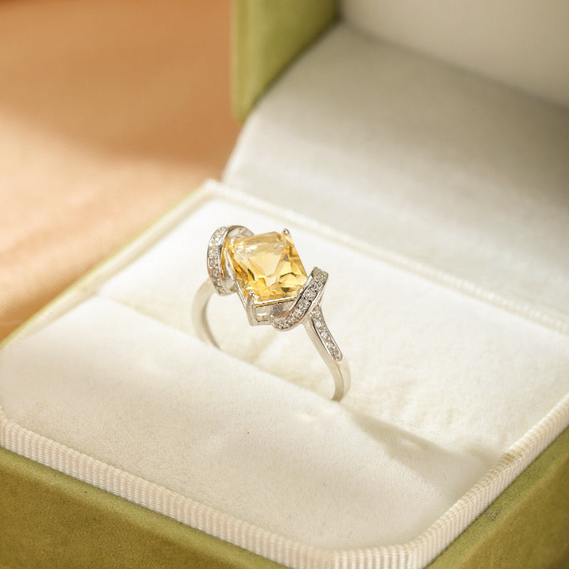 Bague Citrine – Secret de Lumière, Argent