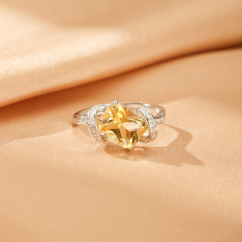 Bague Citrine – Secret de Lumière, Argent