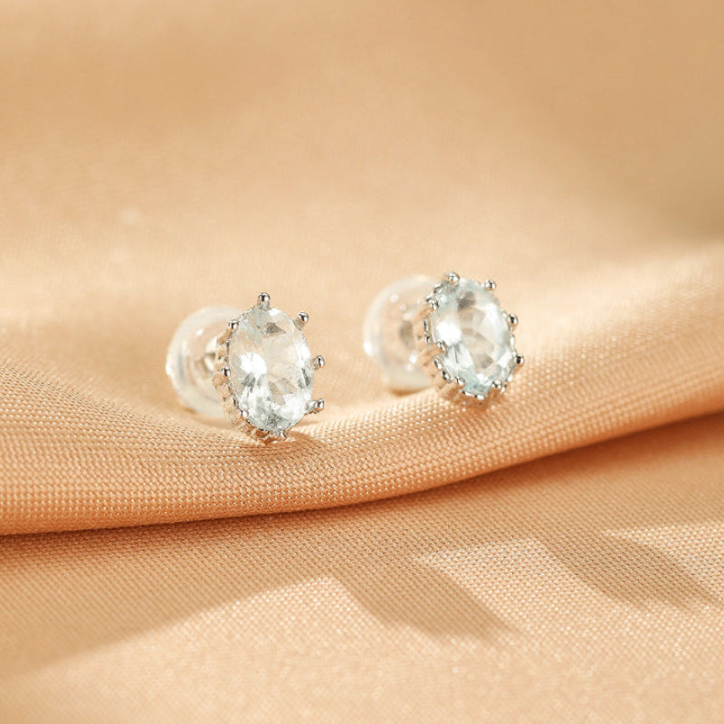 Aquamarine Earrings – Marine Radiance, Silver