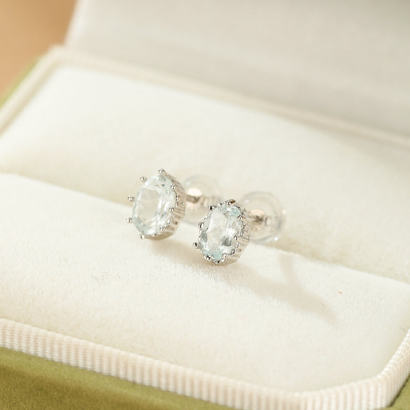 Aquamarine Earrings – Marine Radiance, Silver
