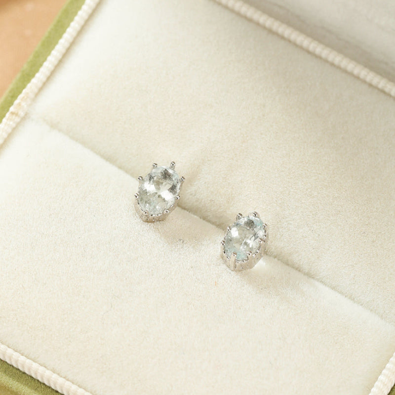 Aquamarine Earrings – Marine Radiance, Silver