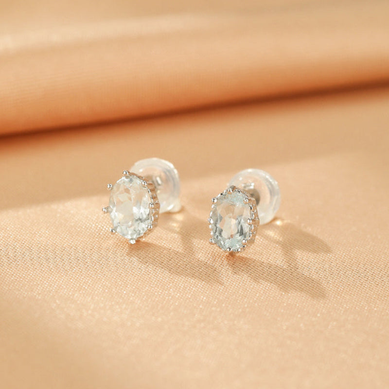 Boucles d'oreilles Aigue marine – Éclat Marin, Argent