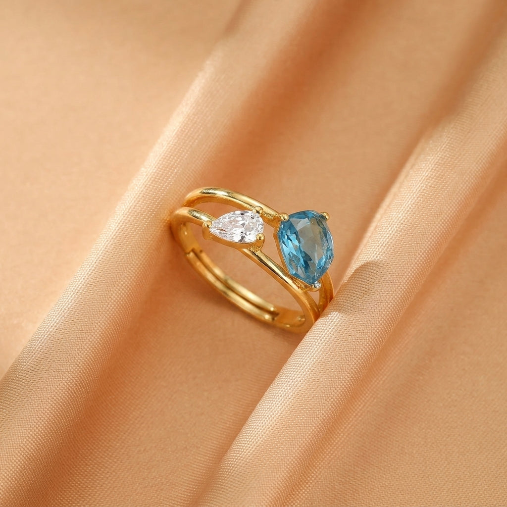 Bague Topaze – Éclat d'Olympe, Argent Plaqué Or