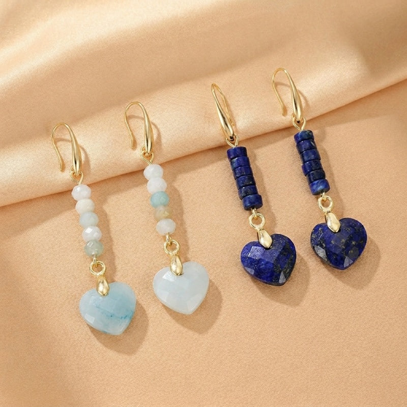 Boucles d'Oreilles Amazonite – Cœur Serein