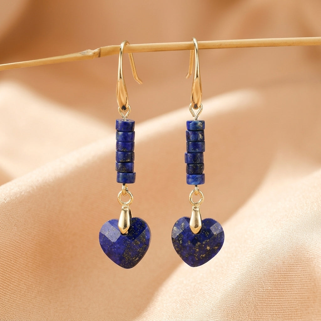 Boucles d'Oreilles Amazonite – Cœur Serein