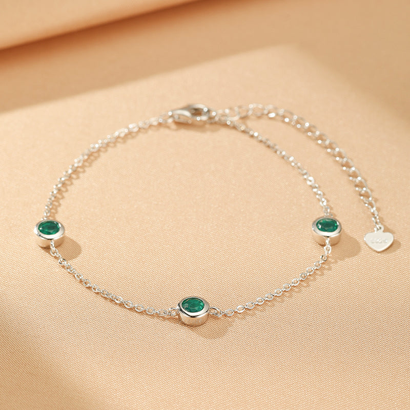 Bracelet Émeraude – Éclat de Printemps, Argent
