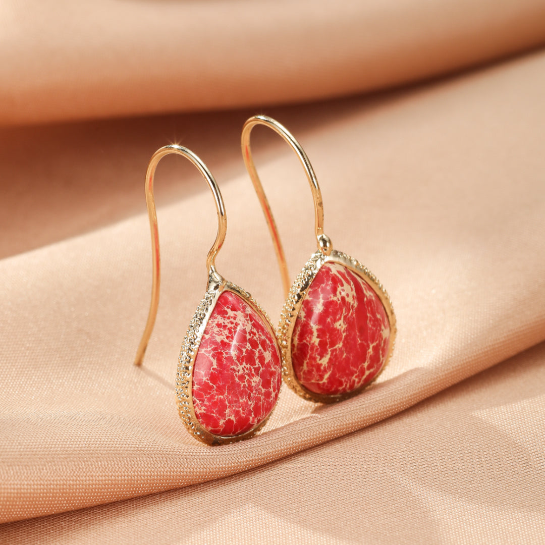 Boucles d’Oreilles Jaspe – Flamme d'Amour