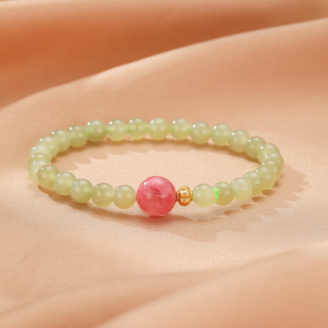 Bracelet Rhodonite et Jade – Duo Bien-Être