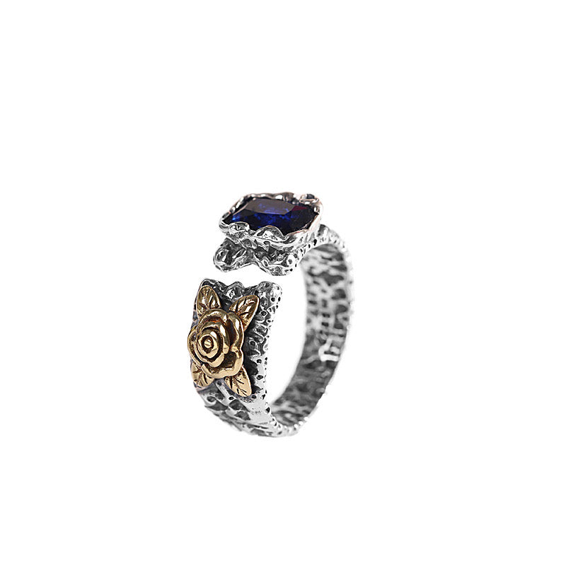 Bague Zircon - Harmonie Bleue, Sérénité Pourpre, Argent