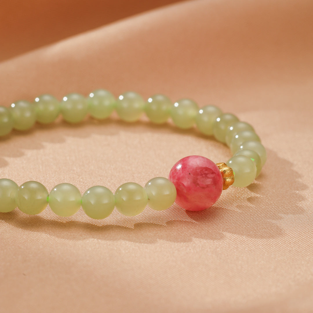 Bracelet Rhodonite et Jade – Duo Bien-Être