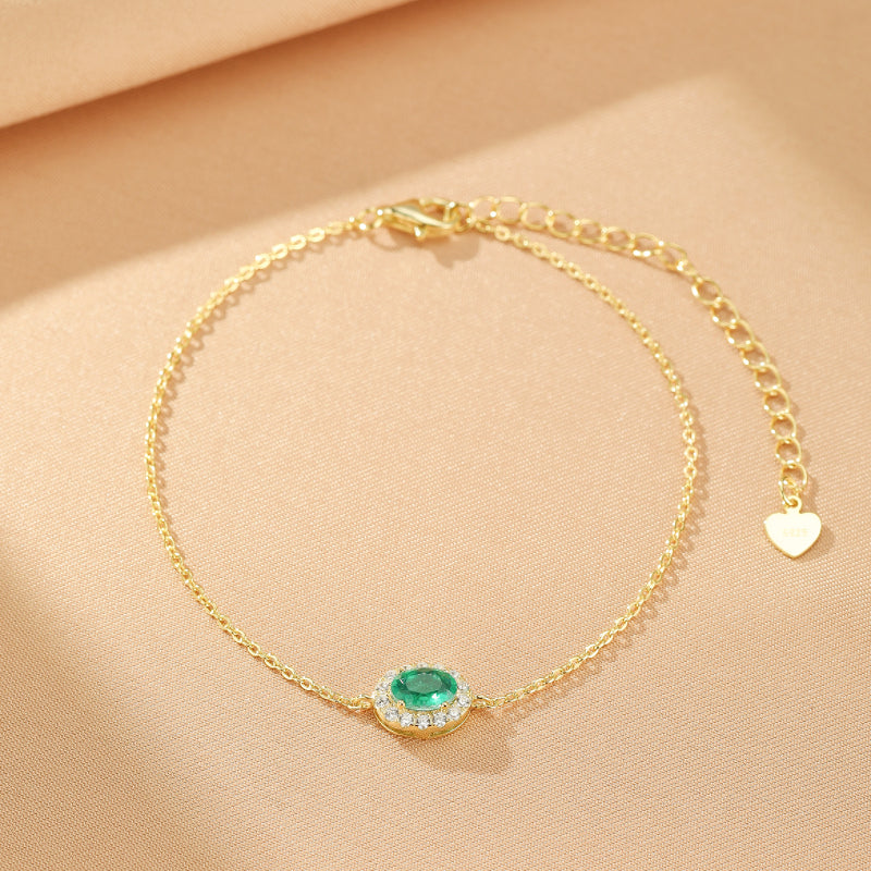 Emerald Bracelet – Breath of Nature, Gold Plated Silver