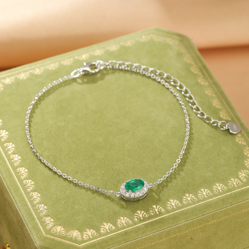 Emerald Bracelet – Breath of Nature, Gold Plated Silver