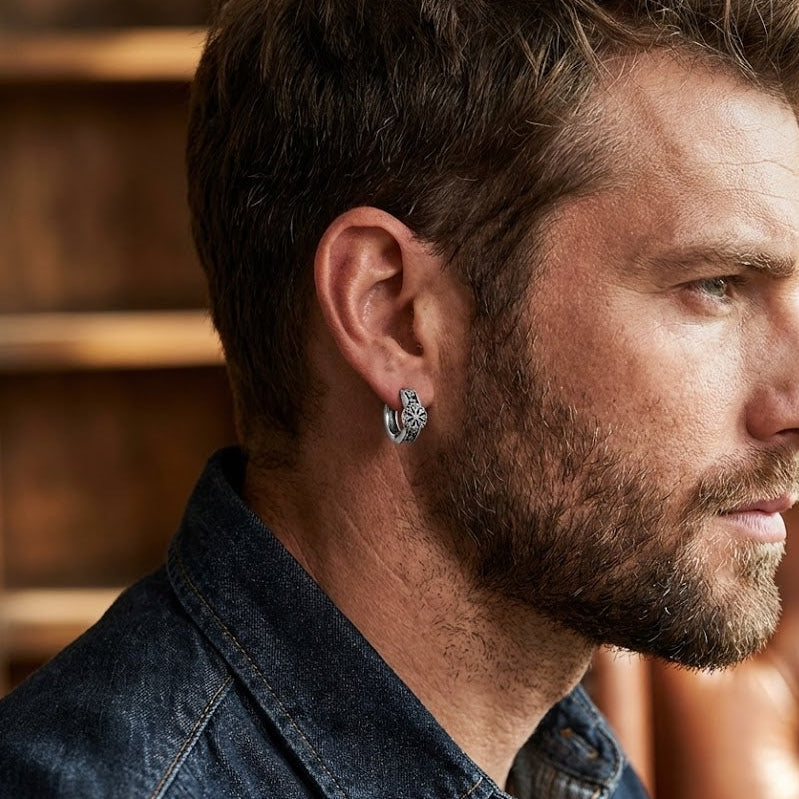 Boucle d’Oreille Homme Viking – Boussole Intérieure