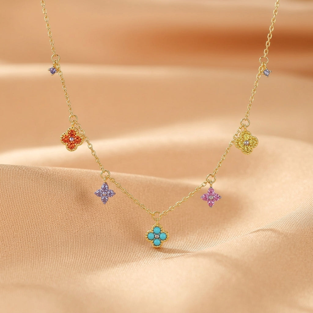 Collier Turquoise – Source du Ciel, Argent Plaqué Or