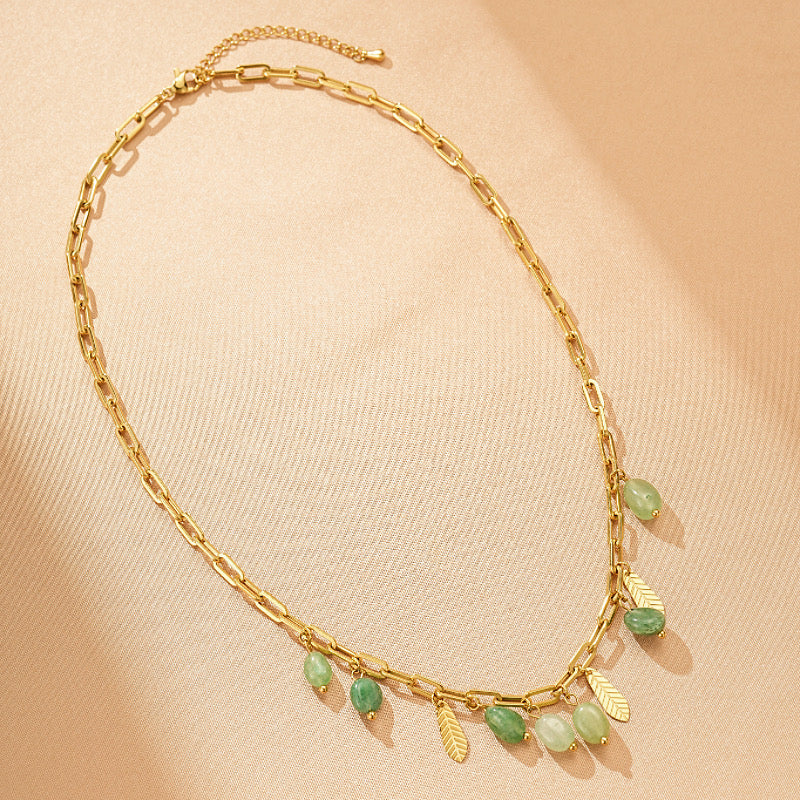 Collier Améthyste et Aventurine – Rayonnement Naturel