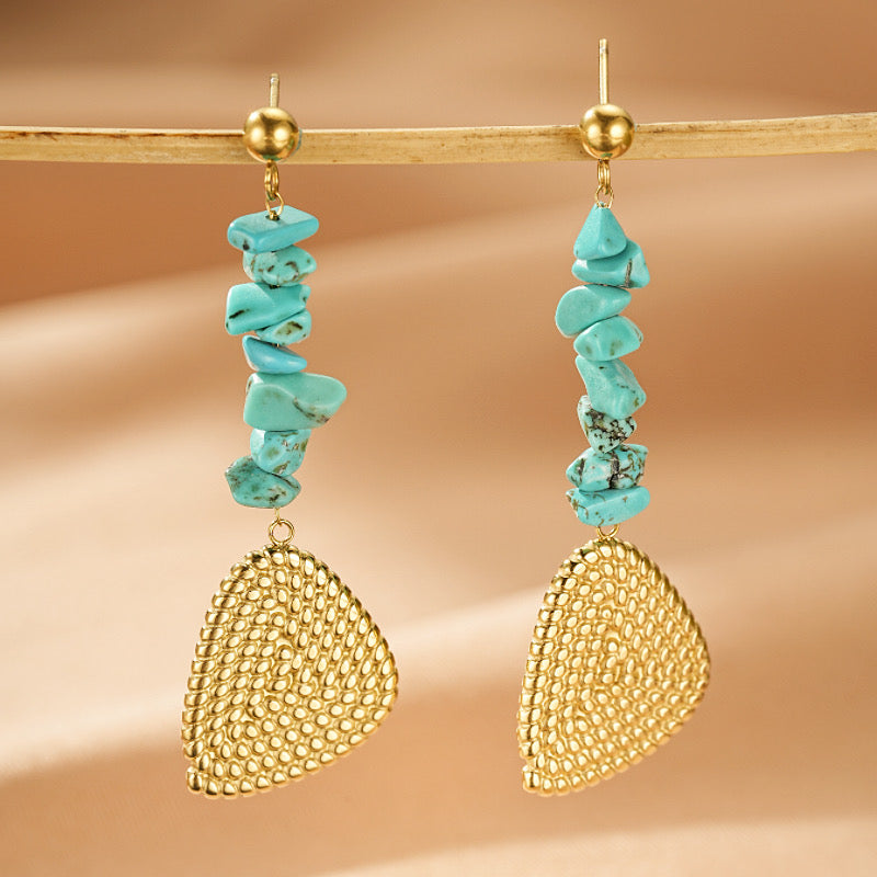Boucles d'Oreilles Pendantes Turquoise – Éclat Bohème