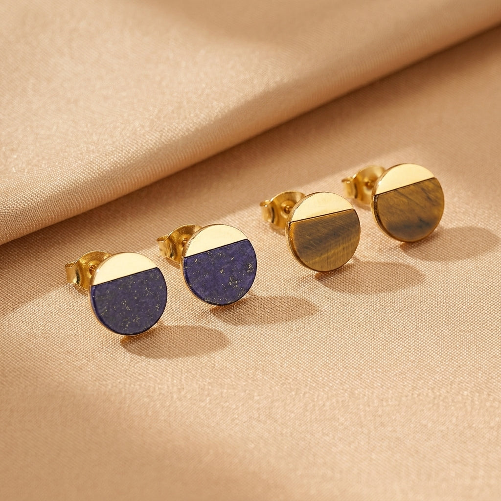 Lapis Lazuli / Tiger's Eye Earrings – Serene Radiance