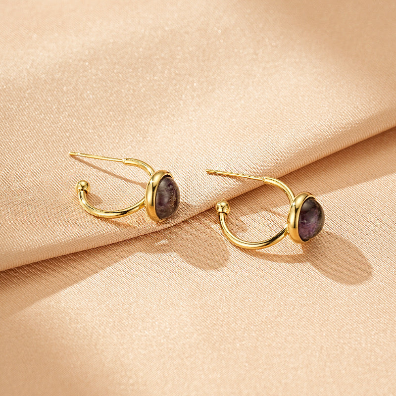 Boucles d'Oreilles Quartz Rose et Améthyste – Éclat Zen