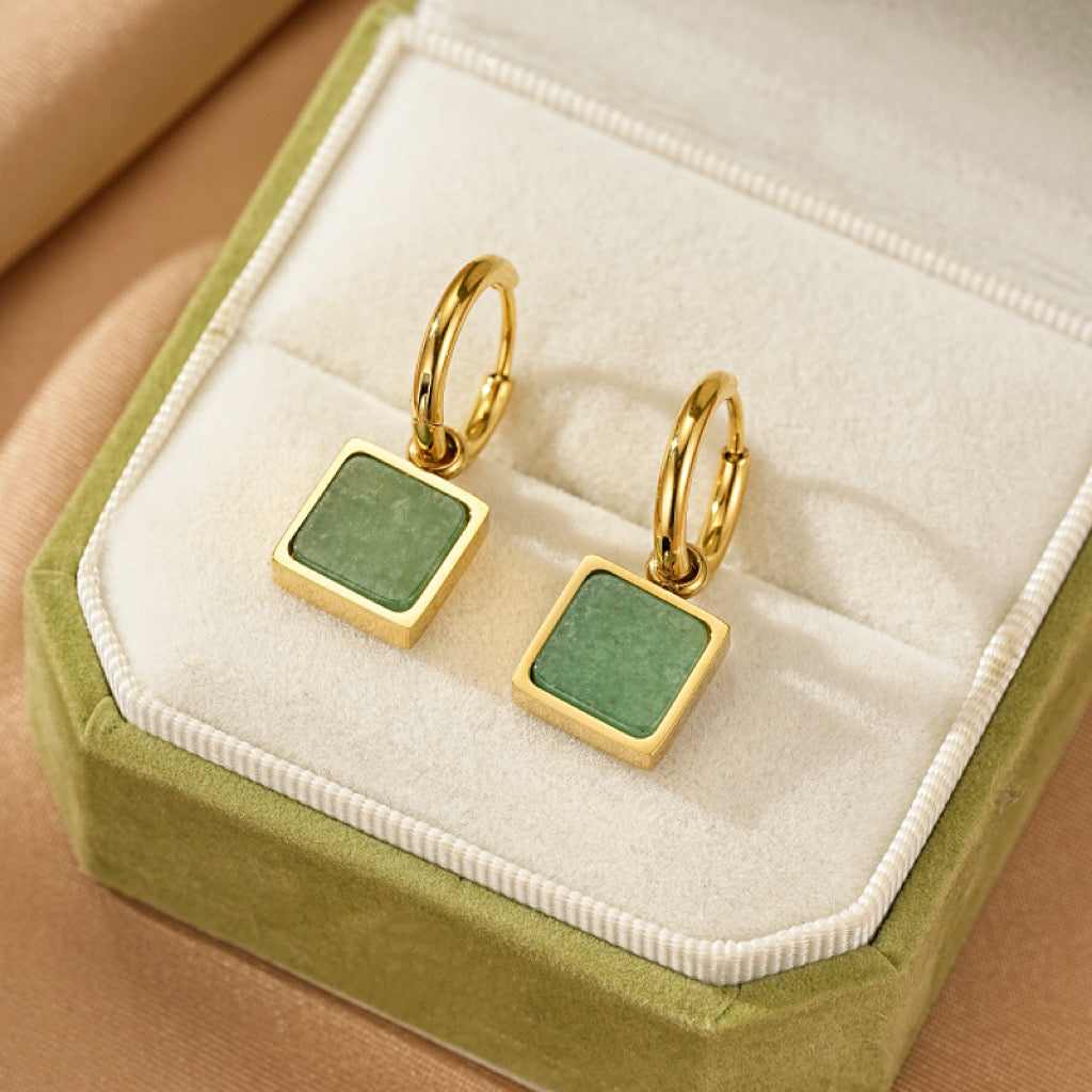 Boucles d'Oreilles Aventurine – Éclat Vital