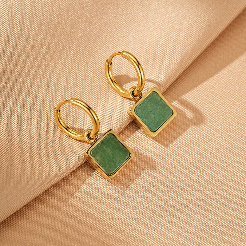 Boucles d'Oreilles Aventurine – Éclat Vital