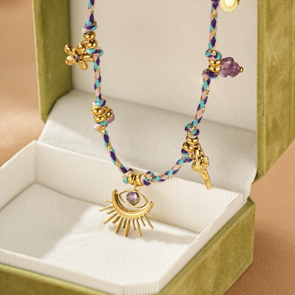 Amethyst and Tourmaline Necklace – Protective Gaze