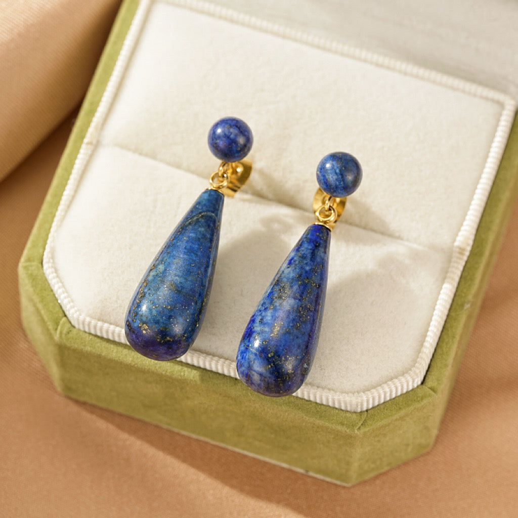 Boucles d'Oreilles Lapis Lazuli – Ciel Étoilé
